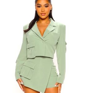 Sage green fashion nova skirt set